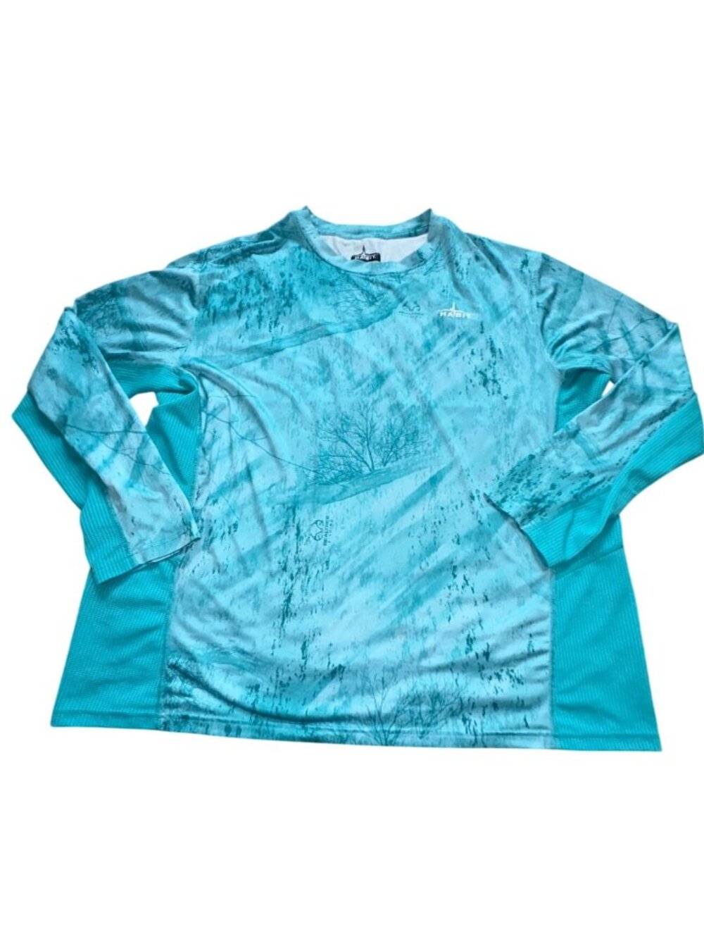 Habit Men's Long Sleeve Performance Fishing Tee Blue/Teal Camouflage-2XL-Fair